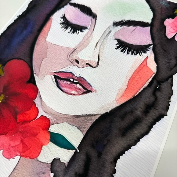 Watercolor Abstract Floral Woman Wall Art Print Poster Unframed - Picture 10 of 10